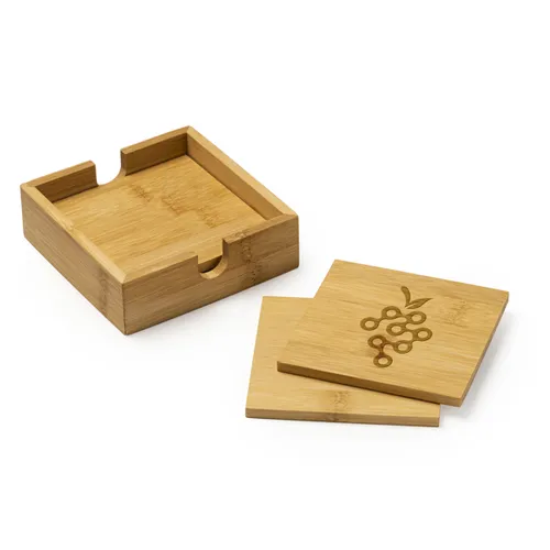 SET DE 4 POSAVASOS DE BAMBÚ NATURAL ALGOR REF PV4113