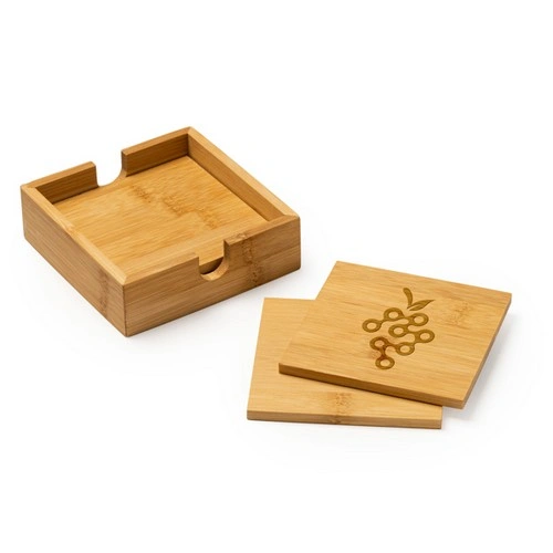 SET DE 4 POSAVASOS DE BAMBÚ NATURAL ALGOR REF PV4113