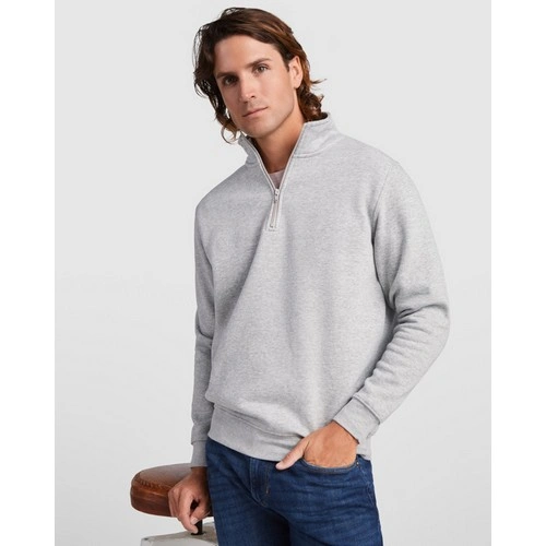 SUDADERA CON MEDIA CREMALLERA A TONO ANETO REF SU1109