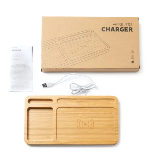 CARGADOR INALÁMBRICO DE BAMBÚ NATURAL CORE REF IA3024