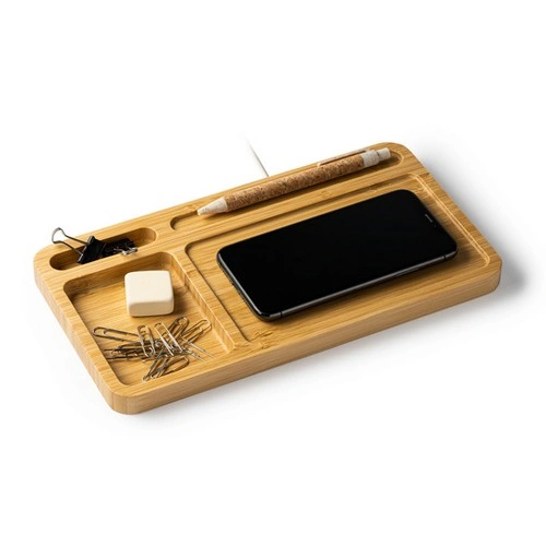 CARGADOR INALÁMBRICO DE BAMBÚ NATURAL CORE REF IA3024
