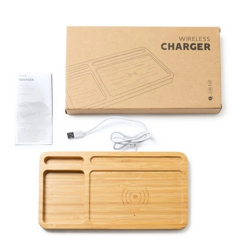 CARGADOR INALÁMBRICO DE BAMBÚ NATURAL CORE REF IA3024