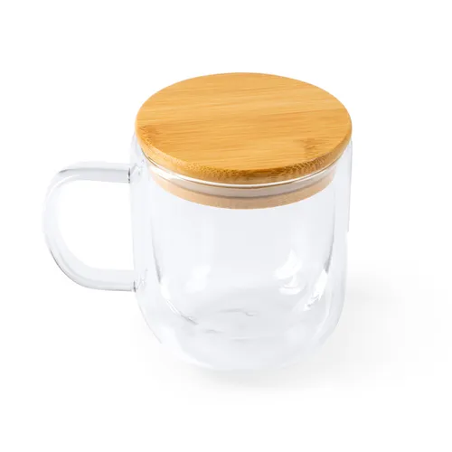 TAZA DE DOBLE PARED CON TAPA DE BAMBÚ INDAL REF TZ3998