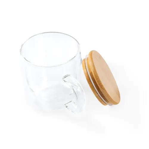 TAZA DE DOBLE PARED CON TAPA DE BAMBÚ INDAL REF TZ3998