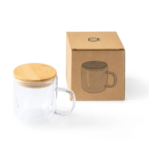 TAZA DE DOBLE PARED CON TAPA DE BAMBÚ INDAL REF TZ3998