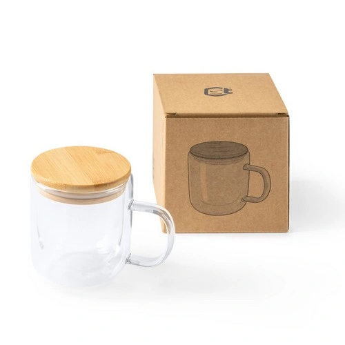 TAZA DE DOBLE PARED CON TAPA DE BAMBÚ INDAL REF TZ3998
