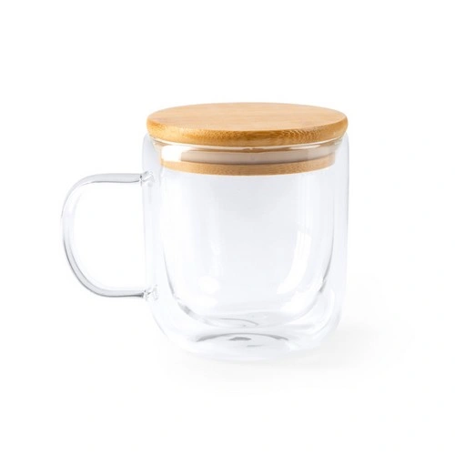 TAZA DE DOBLE PARED CON TAPA DE BAMBÚ INDAL REF TZ3998