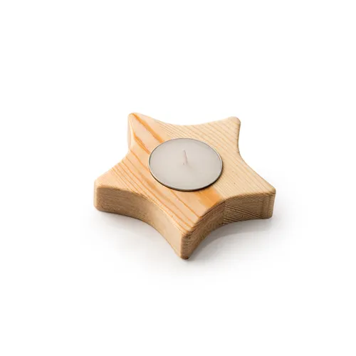 VELA NAVIDAD EN SOPORTE DE MADERA MAKA REF VL1312 ROLY