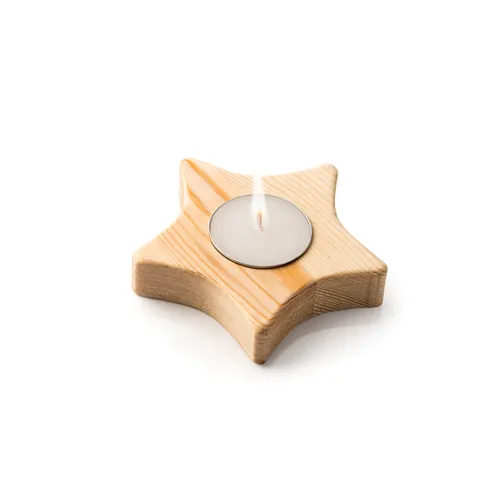 VELA NAVIDAD EN SOPORTE DE MADERA MAKA REF VL1312 ROLY