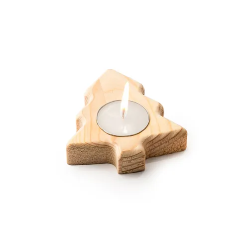 VELA NAVIDAD EN SOPORTE DE MADERA MAKA REF VL1312 ROLY