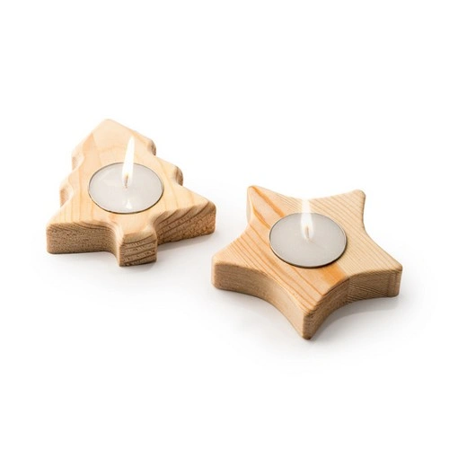 VELA NAVIDAD EN SOPORTE DE MADERA MAKA REF VL1312 ROLY