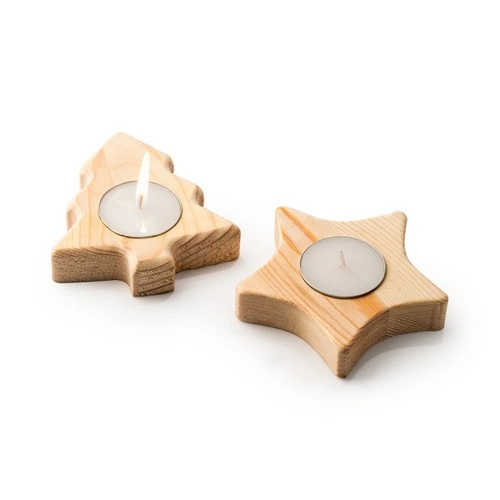 VELA NAVIDAD EN SOPORTE DE MADERA MAKA REF VL1312 ROLY