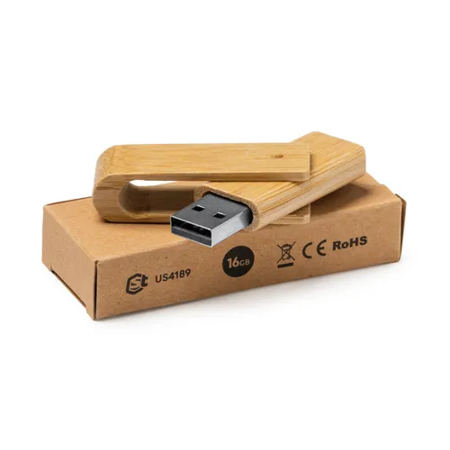 MEMORIA USB DE BAMBÚ NATURAL PERCY REF US4189 ROLY