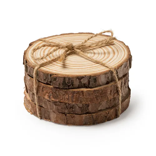 SET DE 4 POSAVASOS DE PINO NATURAL PINEA REF PV4140