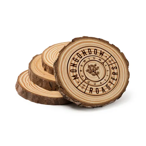 SET DE 4 POSAVASOS DE PINO NATURAL PINEA REF PV4140