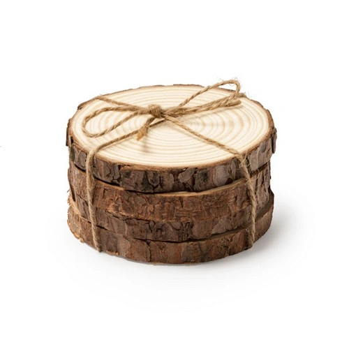 SET DE 4 POSAVASOS DE PINO NATURAL PINEA REF PV4140