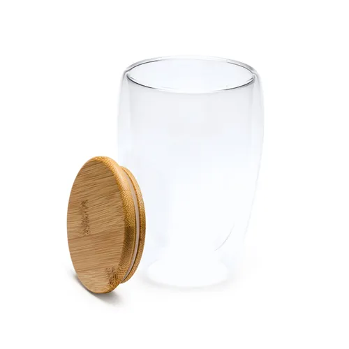VASO DE DOBLE PARED CON TAPA DE BAMBÚ VERTUS REF VA4133