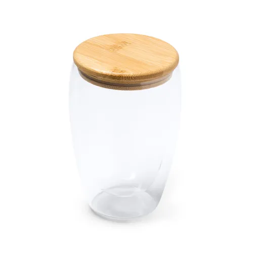 VASO DE DOBLE PARED CON TAPA DE BAMBÚ VERTUS REF VA4133