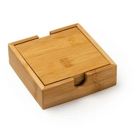 SET DE 4 POSAVASOS DE BAMBÚ NATURAL ALGOR REF PV4113