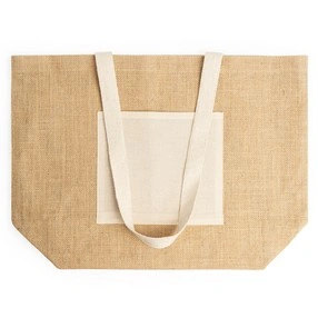 BOLSA DE YUTE LAMINADO CON BOLSILLO GAVIA REF BO7099 ROLY